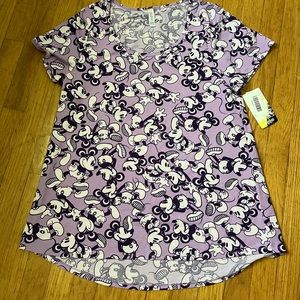 NEW LULAROE MICKEY MOUSE PURPLE CLASSIC T SHIRT BLOUSE TOP PURPLE LADIES LARGE